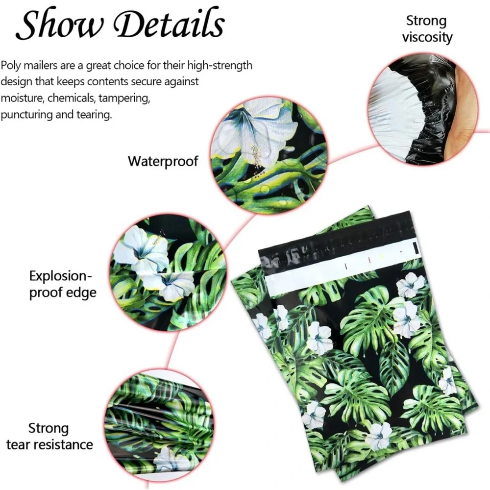 25 10X13 Poly Mailers Monstera Leaves Shipping Envelopes Bags PRICE IS FIRM - Picture 5 of 7